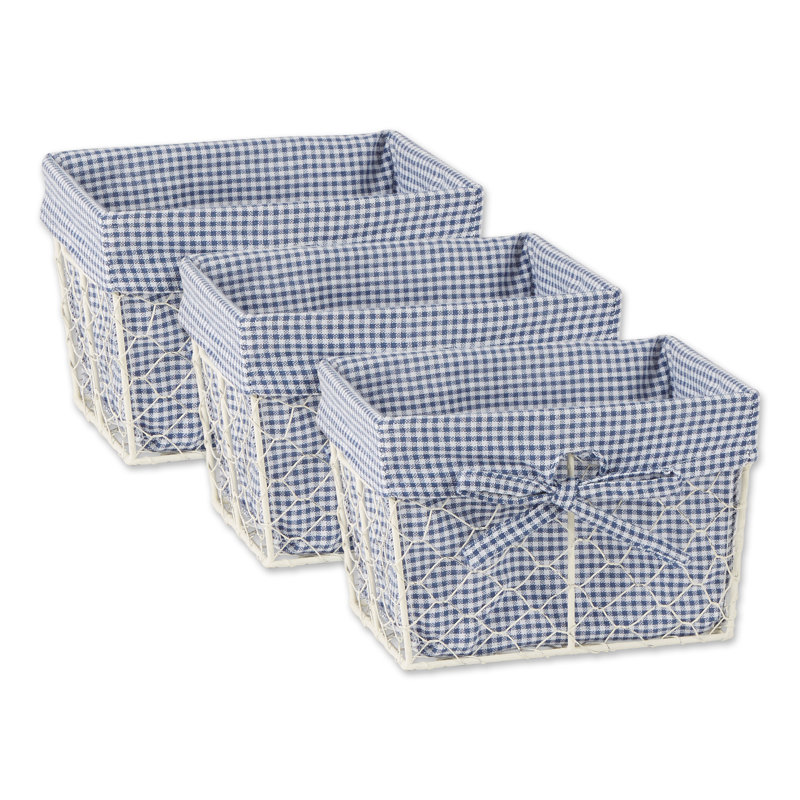 Ensemble de paniers en tissu, Bleu