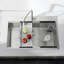 Évier de cuisine en acier inoxydable, 33 po x 22 po Évier simple, lavabo fait à la main sur comptoir, brossé, avec planche à découper, passoire, grille