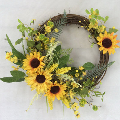 Couronne en polyuréthane tournesols 22 po