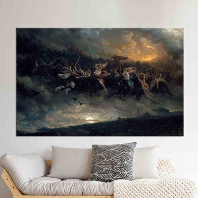 Art mural sur toile 3D Odin's Wild Hunt - Inspiration de la mythologie nordique