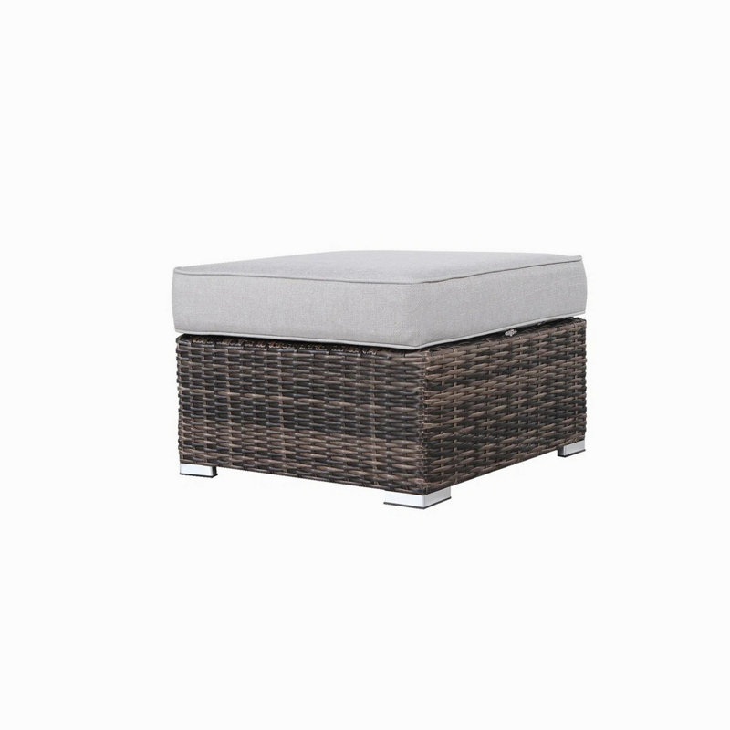 Repose-pieds d'extérieur avec coussin - entièrement assemblé
