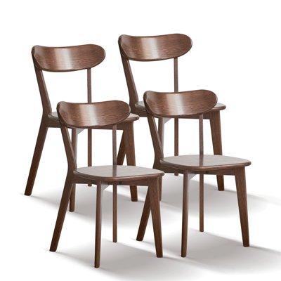 Chaise d'appoint en bois massif noyer