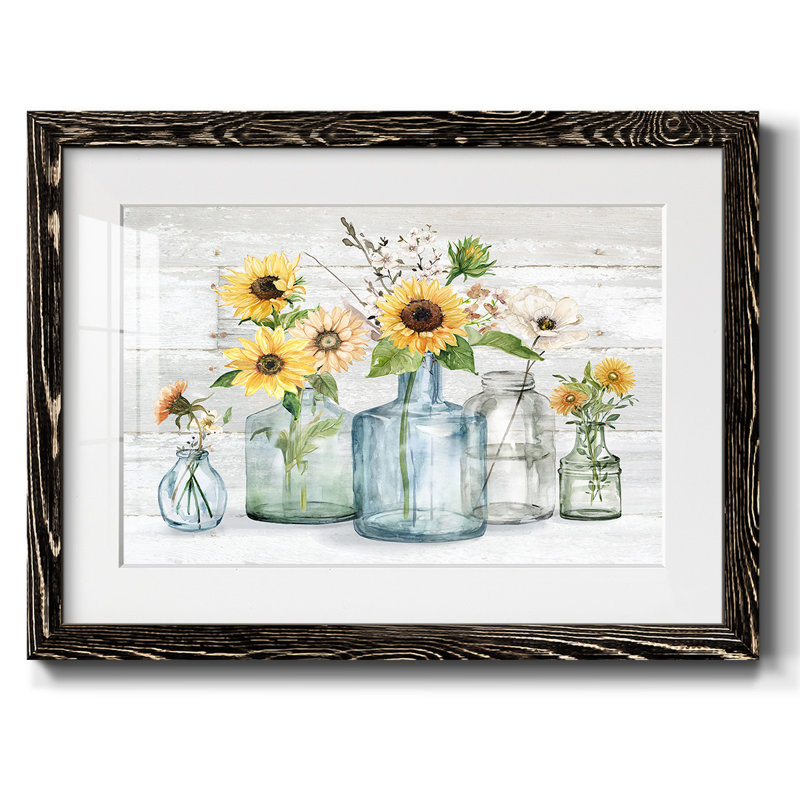 Sunflower Extravaganza, reproduction d'art encadrée, H 28 po x l 42 po x P 1,5 po, Noir