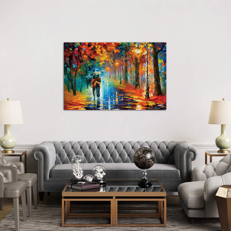 Autumn Hug by Leonid Afremov - Wrapped Canvas Gallery-Wrapped Canvas Giclee, 101.6 cm H x 66.04 cm W x 3.175 cm D