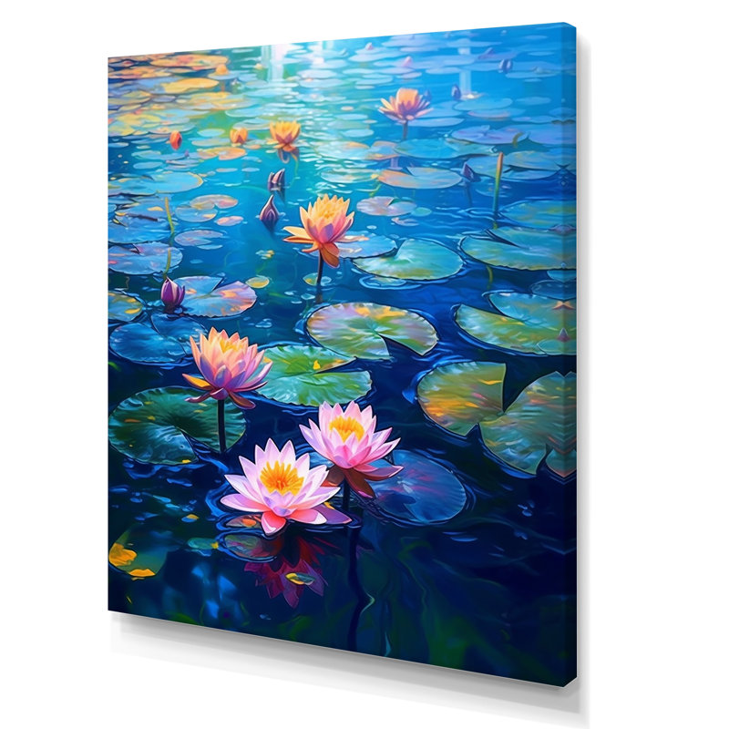 Water Lily Embrace sur toile, Toile tendue, H 32 po x l 24 po x P 1 po