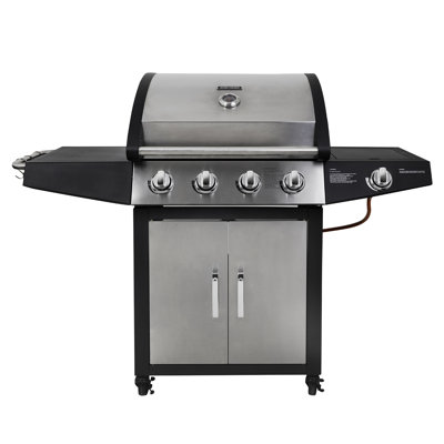 George Foreman 4 - Burner Freestanding 3 BTU BTU Gas Grill with Side Burner and Cabinet