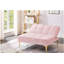 Coussin convertible pour canapé-lit simple, pieds en métal doré, tissu en peluche (rose).