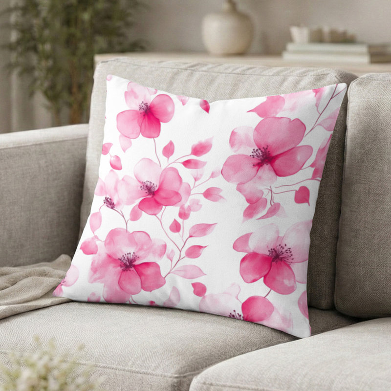 Coussin French Country - Coussin rose fuchsia, H 16 po x l 16 po