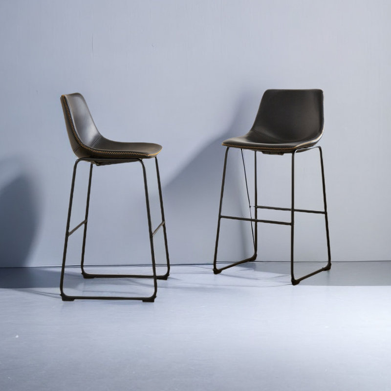 Azimut Upholstered Leather Counter Stool