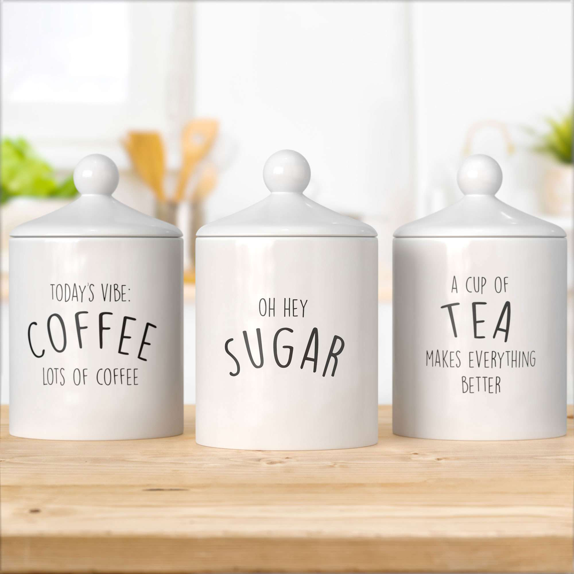 Outshine Co White Farmhouse Nesting Kitchen Canisters (set Of 4