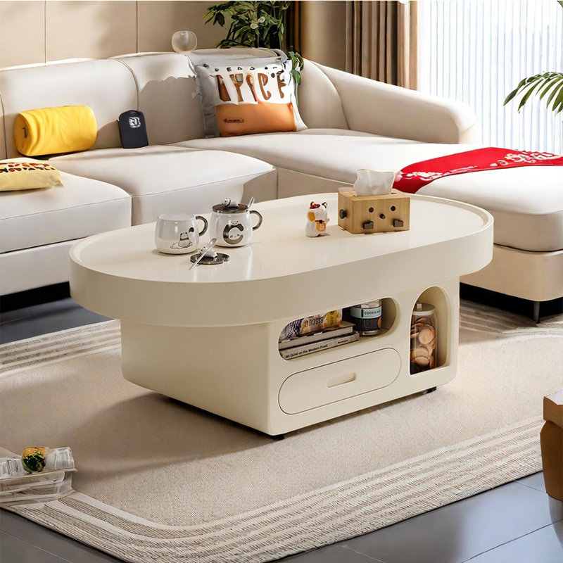 Table basse moderne simple de style crème