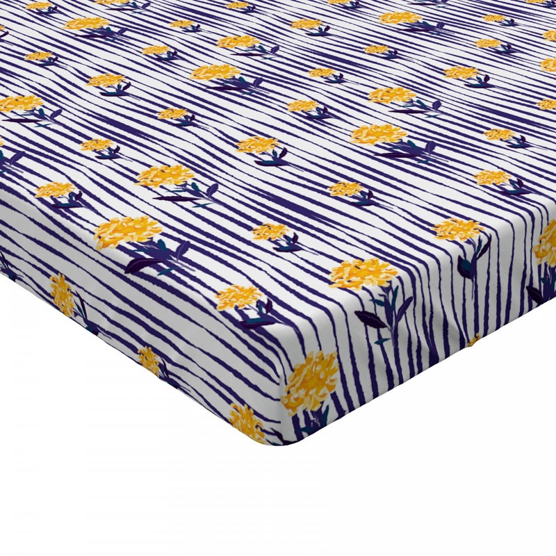 Microfiber Floral Fitted Sheet, Full Fitted Sheet