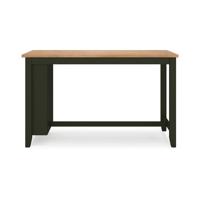 Gasy Counter Height Dining Table, 60 Inch, Mango Wood, Dark Green