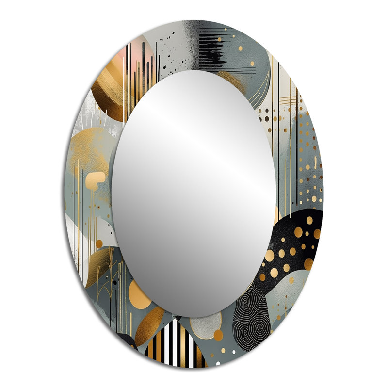 Miroir mural ovale sur fond doux en métal doux V, 40 po x 30 po