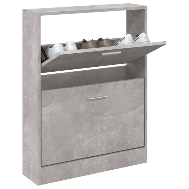 Shoe Cabinet 59x17x81 cm Engineered Wood, Light Grey
