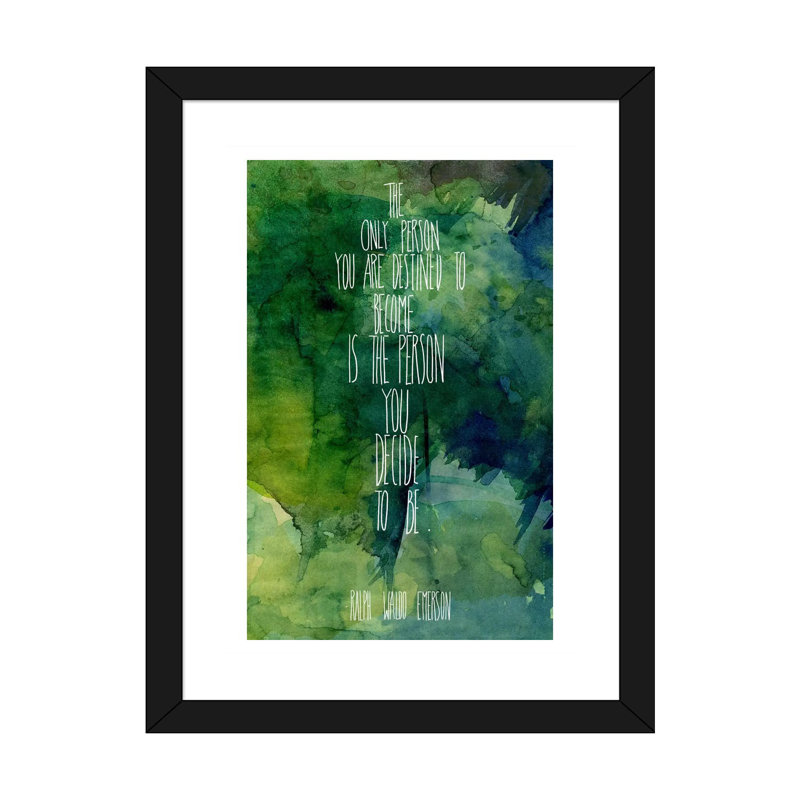 «You Decide», reproduction d'art textuel, H 32 po x l 24 po x P 1 po, Papier encadré noir