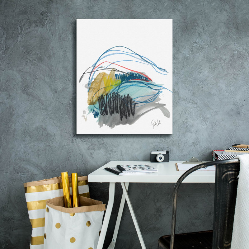 «Abstract Landscape No. 19» par Jan Weiss, art mural sur toile, H 24 po x l 20 po x P 0,75 po