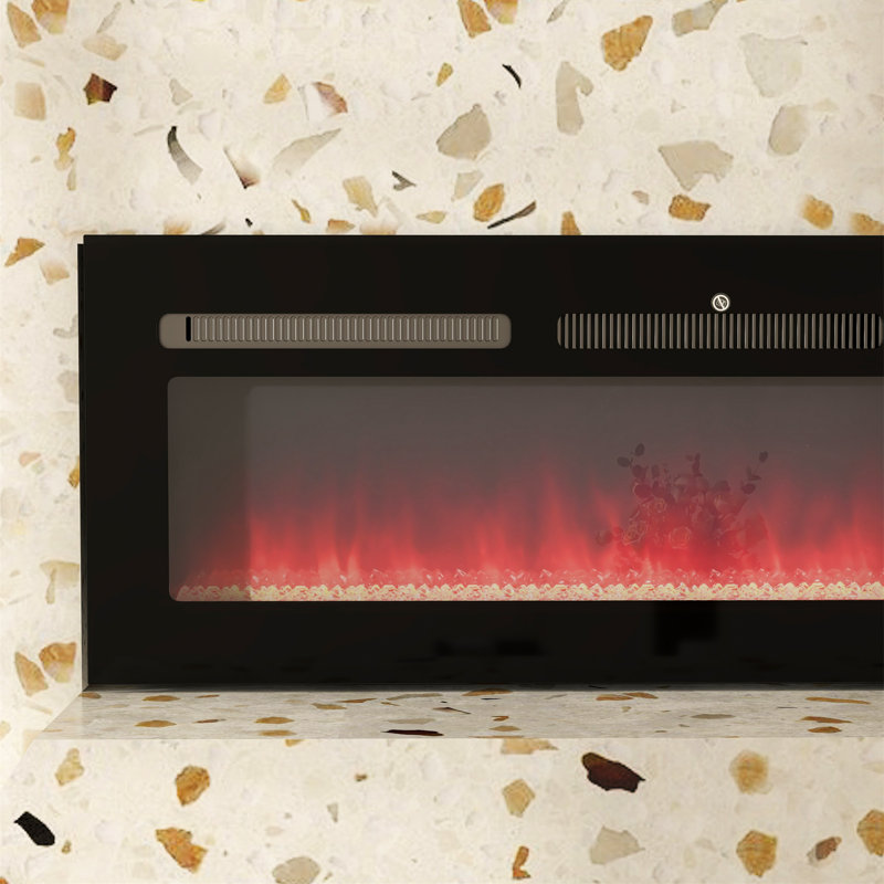 Colvin Belfry Heating Black Electric Fireplace, 45" H x 127" W x 15.2" D