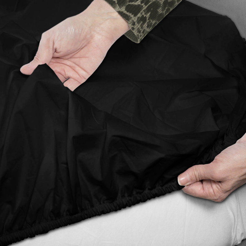 Microfiber Brushed Fitted Sheet, Kingsize (5'), Black