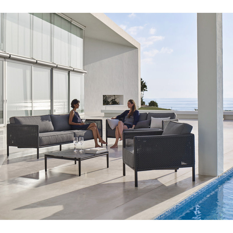 Conic Outdoor Square Coffee Table, Lava Gray