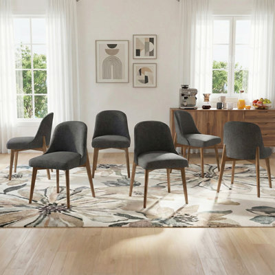 Chaise de salle à manger rembourrée avec pieds en bois 33 po H