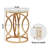 Masonlee 19.7"W Gold End Table, Round Side Table with Faux Marble Top