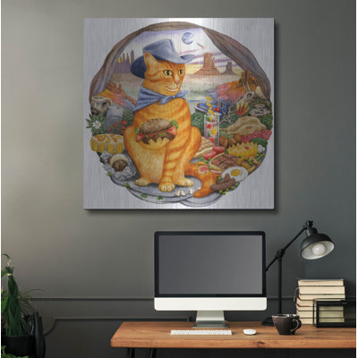 «Nevada Cat» par Gale Pitt, art mural en métal, 36 po x 36 po