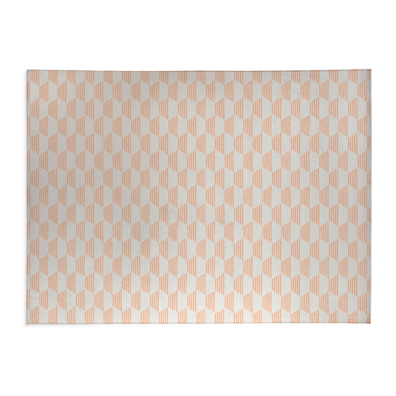 Hexaline Kids Play Mat, Rectangle 3' x 5', Peach/Orange