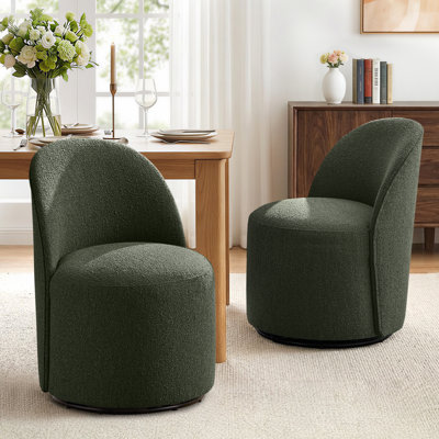 Chaise pivotante rembourrée entièrement assemblée (ensemble de 2)