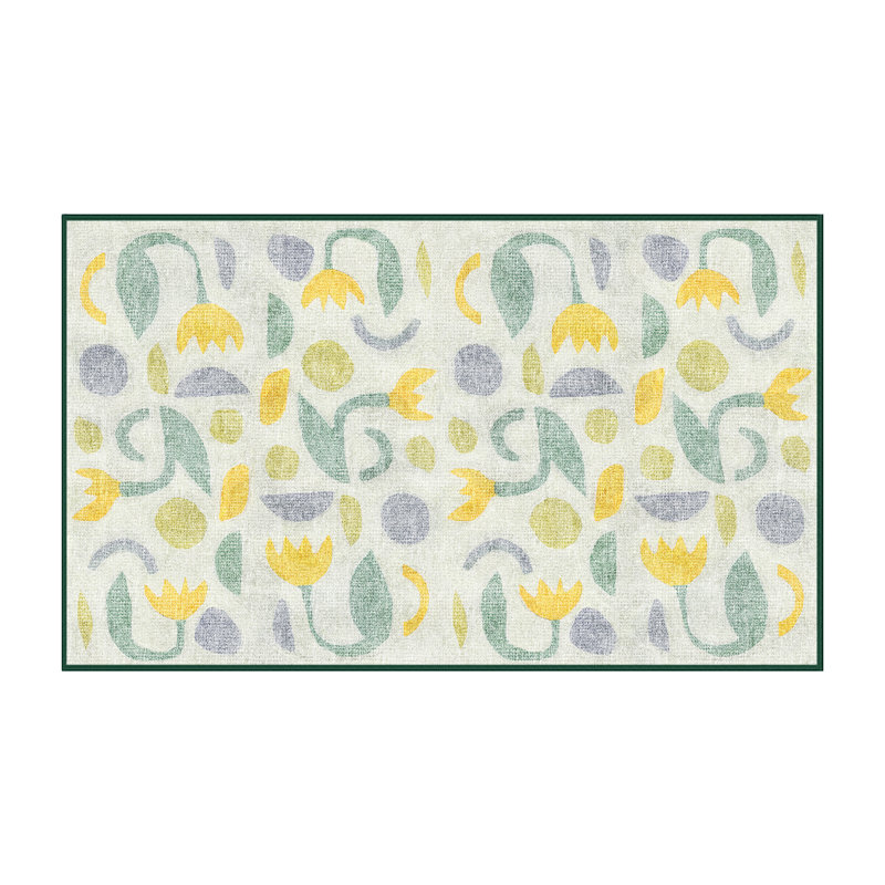 Marcink Washable Floral Indoor Rug, Rectangle 3' x 5'