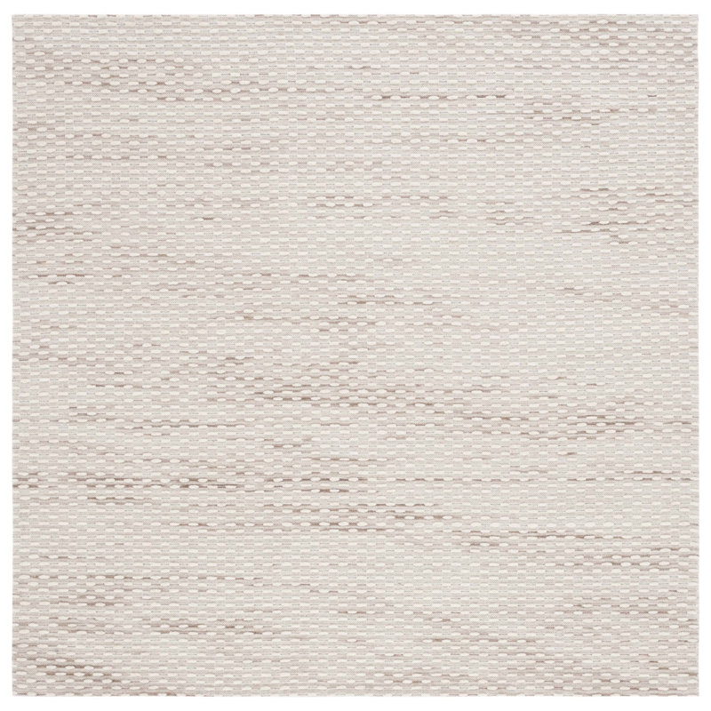 Laureldale Hand Woven Wool/Cotton Abstract Rug in Beige, Square 6'