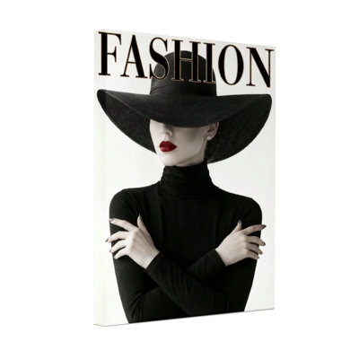 Fashion Fashion Model In Black Hat And Turtleneck