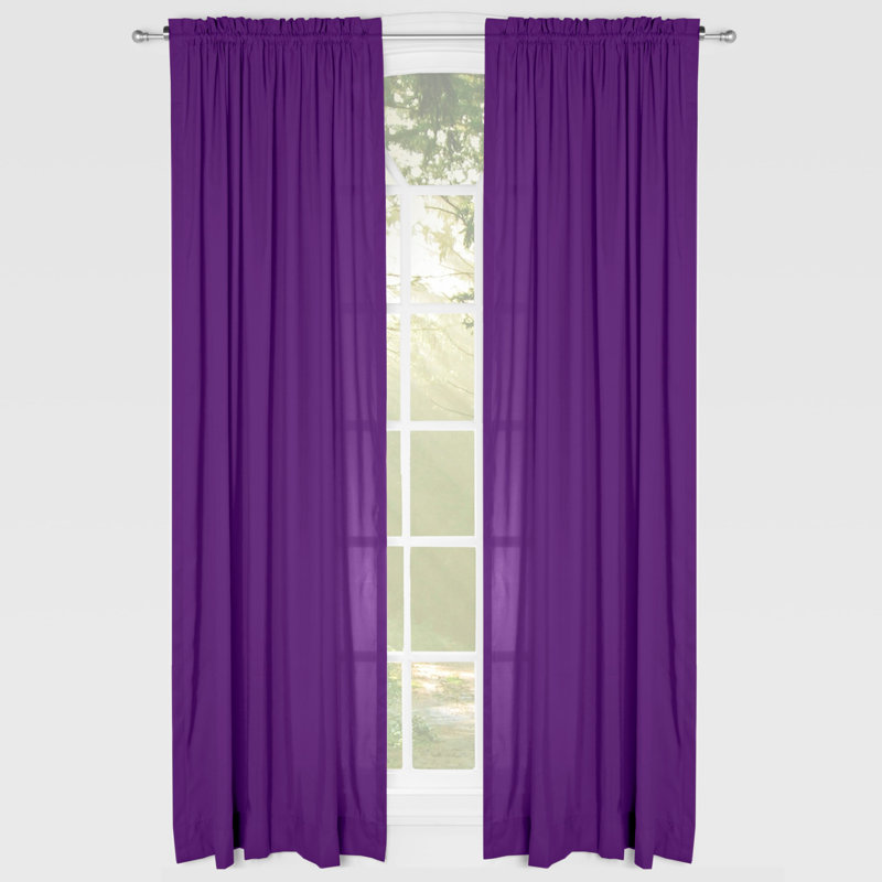 Semi Sheer Curtain Single Panel, Purple