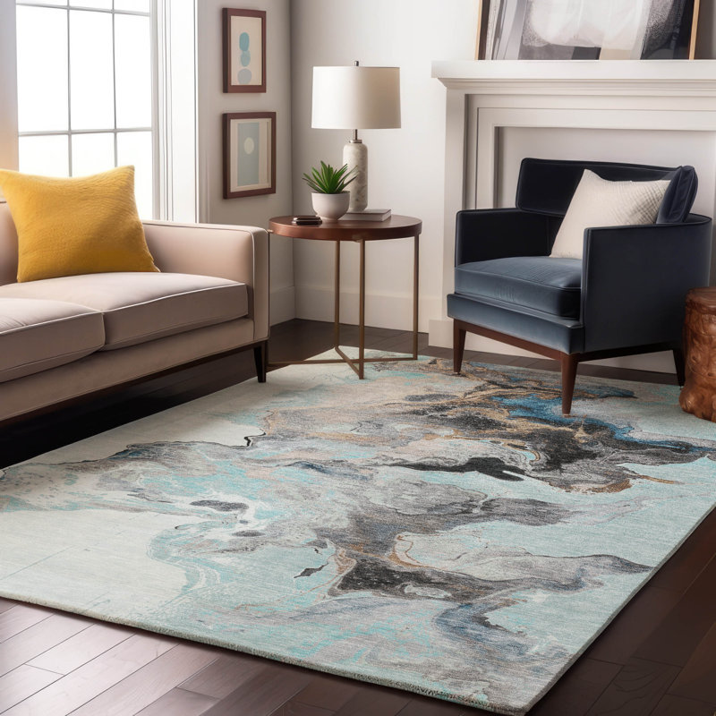Premium Machine Washable Mehara AMF1688 Abstract Rug, Rectangle 10' x 14'