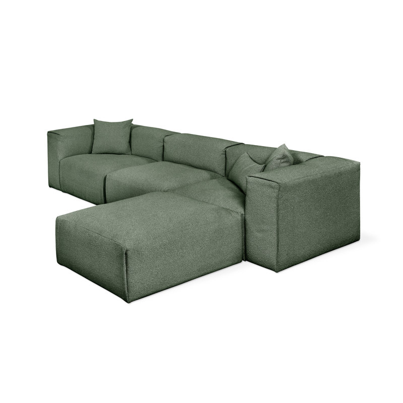 Nest Modular 4-PC Sectional, Pine Boucle