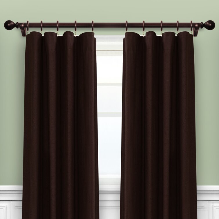 Wood 1.375 Single Curtain Rod Alcott Hill Color: Antique Mahogany, Size: 0.5 H x 72 W x 0.5 D