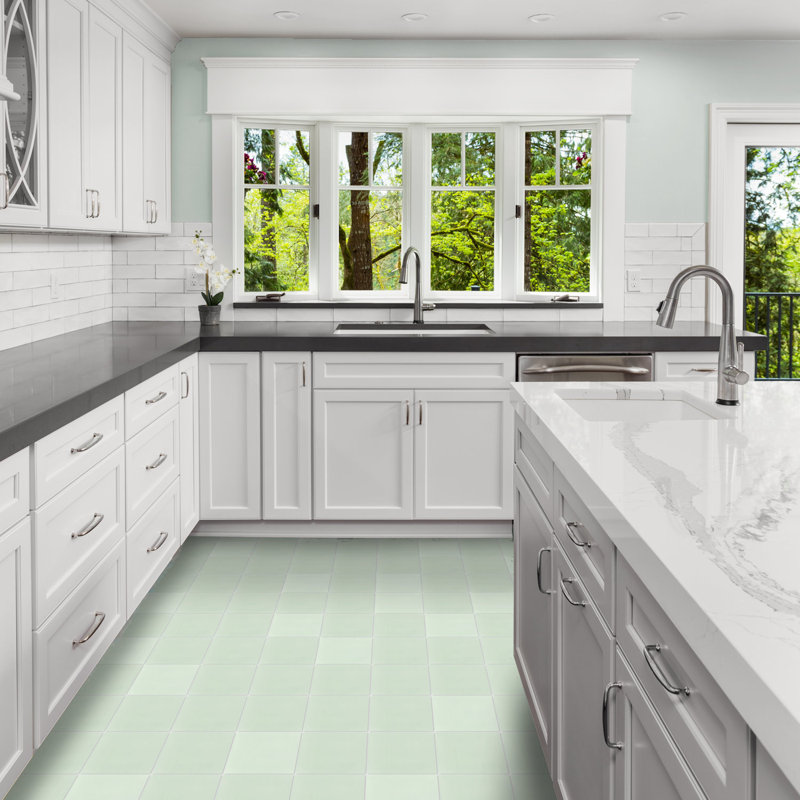 Solid 8" x 8" Cement Wall & Floor Tile, Malibu Blue
