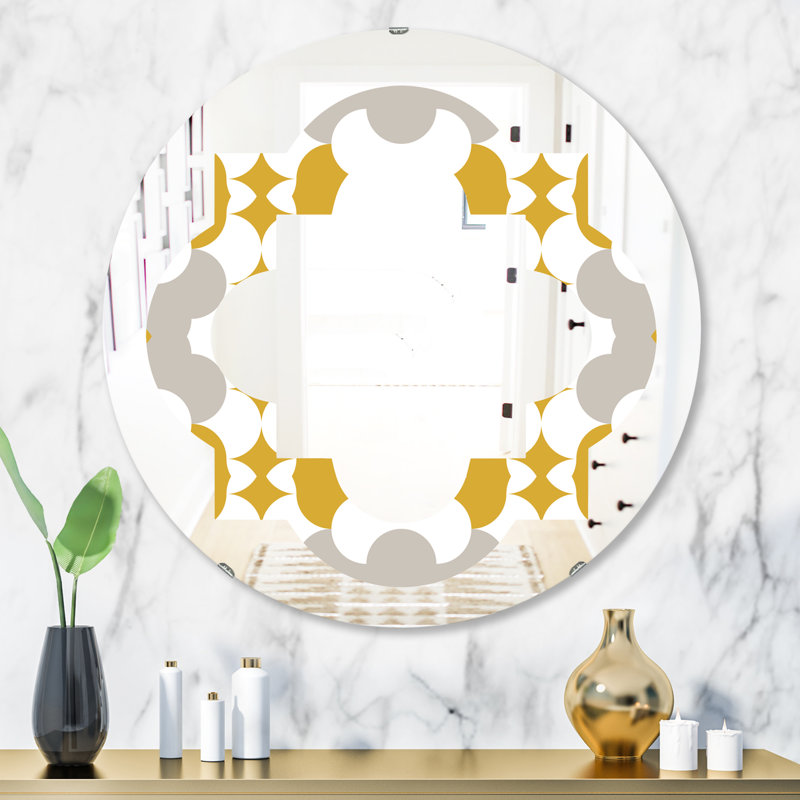 Miroir mural éclectique abstrait sans cadre XVIII, H 31,5 po x l po