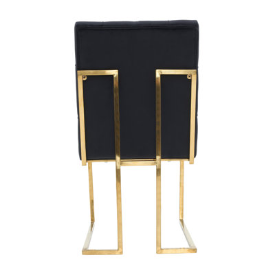 Luxury Tufted Velvet Dining Chair With Gold Frame