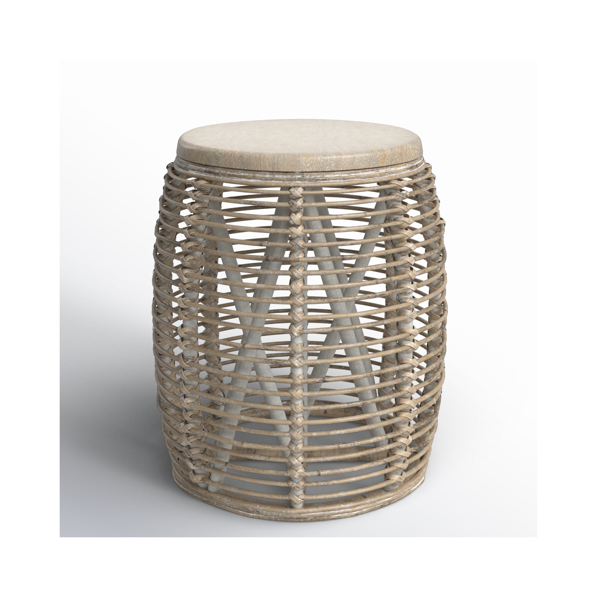 Shoshanna Solid Wood End Table, Natural/Gray White Wash