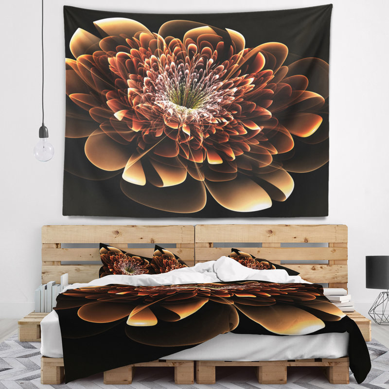 Tapisserie fleur fractale, H 32 po x l 39 po