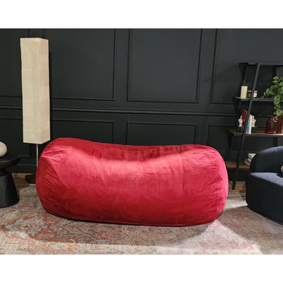 Fauteuil à billes cylindrique en suède rouge de 8 pieds par Traditional - Élégant ajout de patio Housse de fermeture à glissière amovible