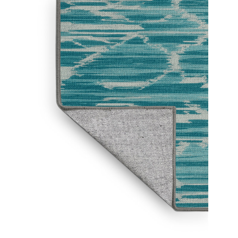 Washable Lagoon Waters Hawaiian Area Rug, Rectangle 7' x 9'