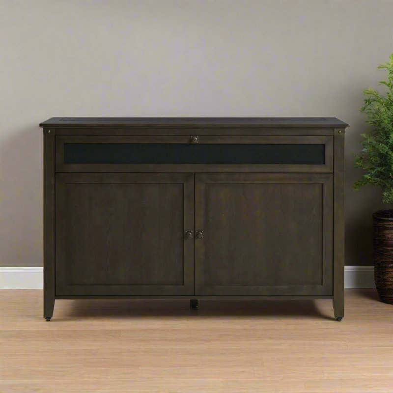 The Claymont Motorized Smart TV Lift Cabinet for 65 Inch Flat Screen TVs, Smoke Gray
