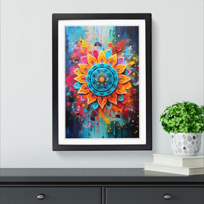XYZ-FRM-V1223-4467 Mandala Gestural - Single Picture Frame Print on Wood