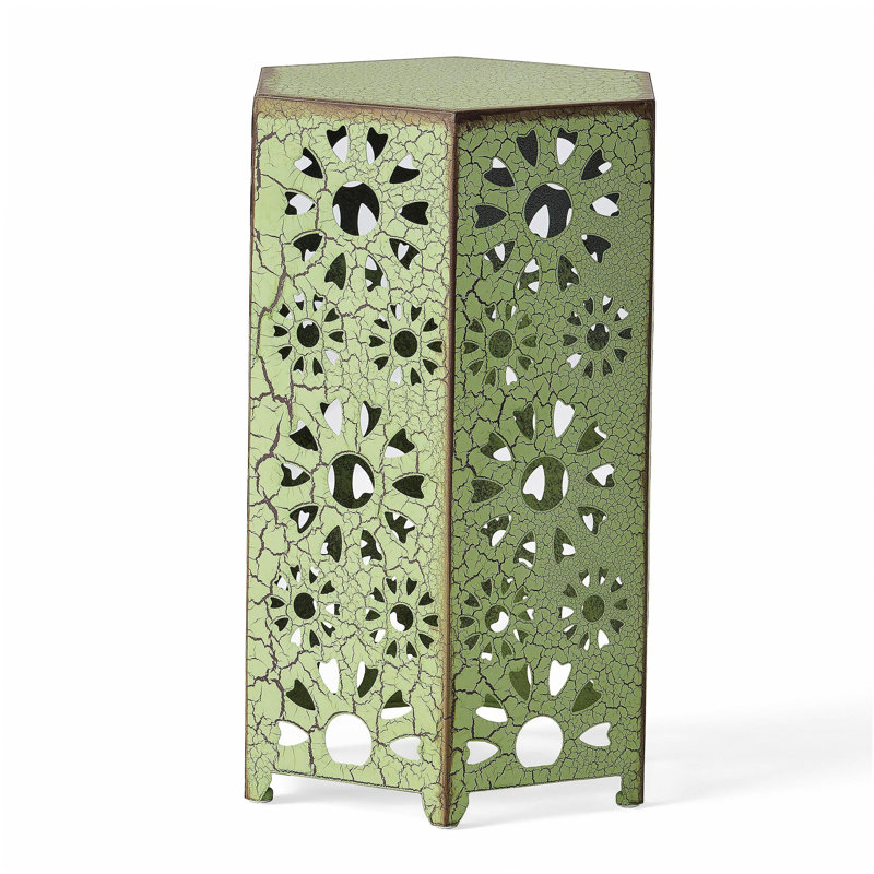 Galore 14" Side Table with Sunburst Cut Out Design, Green, 21.95" H x 14.2" W x  12.45" D, Green