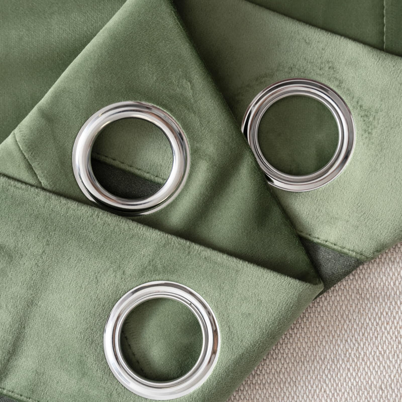 Ensemble de 2 rideaux obscurcissants en velours, Vert olive, L 52 po x L 108 po