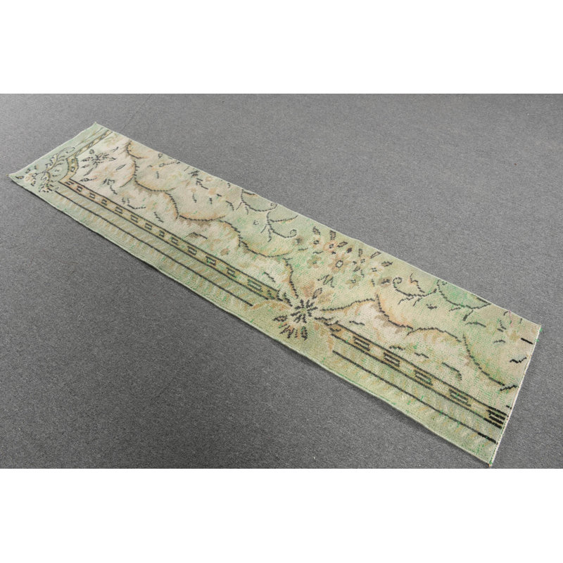 Tapis de couloir classique avec motif floral vert pour un couloir élégant