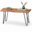 Banc en bois d'acacia à bords naturels avec pieds en épingle à cheveux, 91 cm-849560333