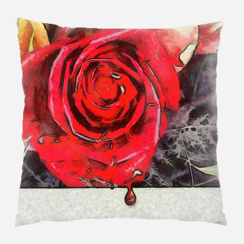 Dierking Floral Outdoor Reversible Throw Pillow, Microsuede, Indoor